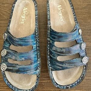 Alegria Women's Strappy Blue Sandals